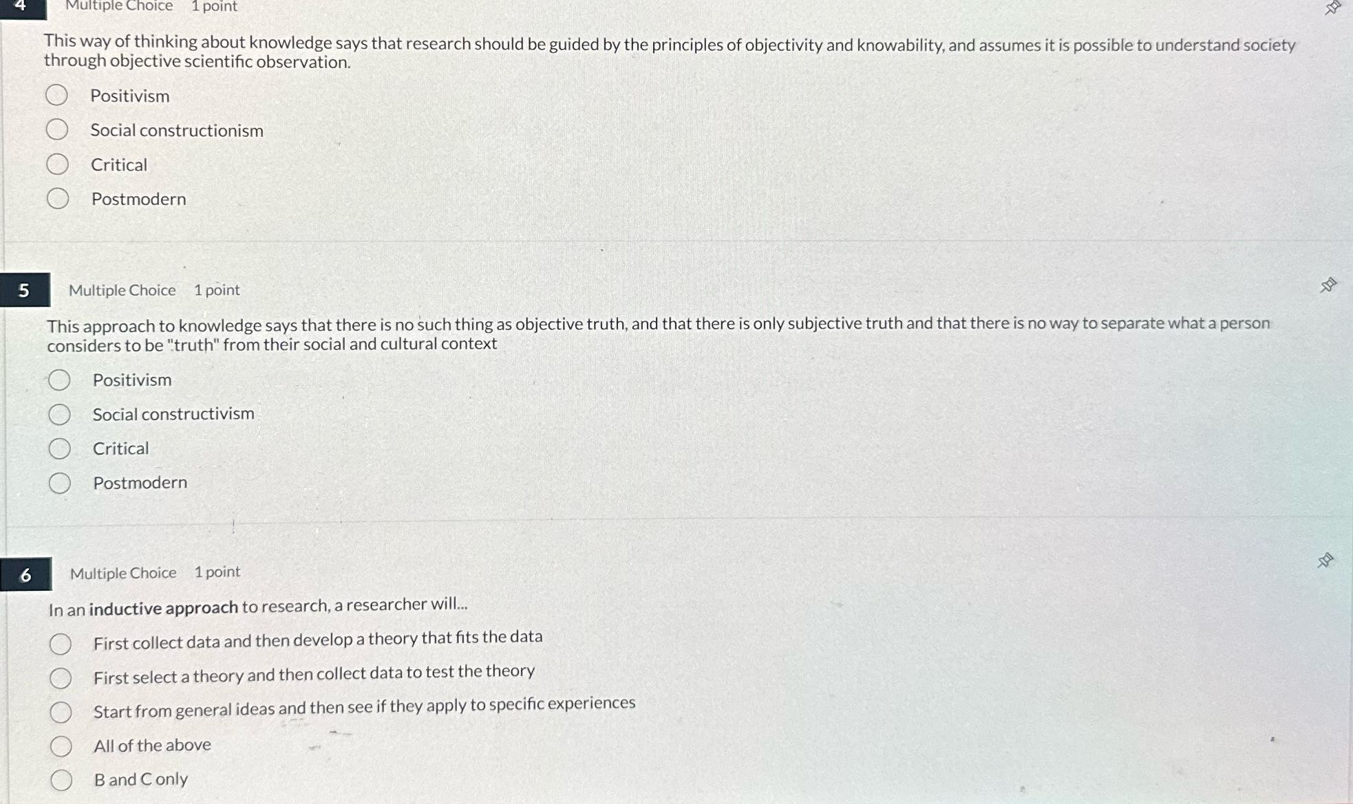 Multiple Choice 1 point This way of thinking