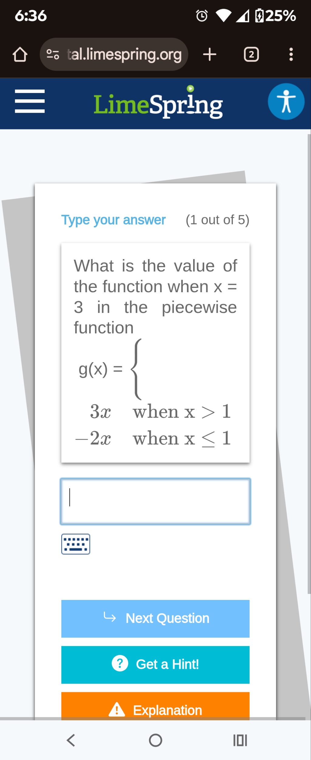 6:36 4 025% go tal.limespring.org + 2 . . . =