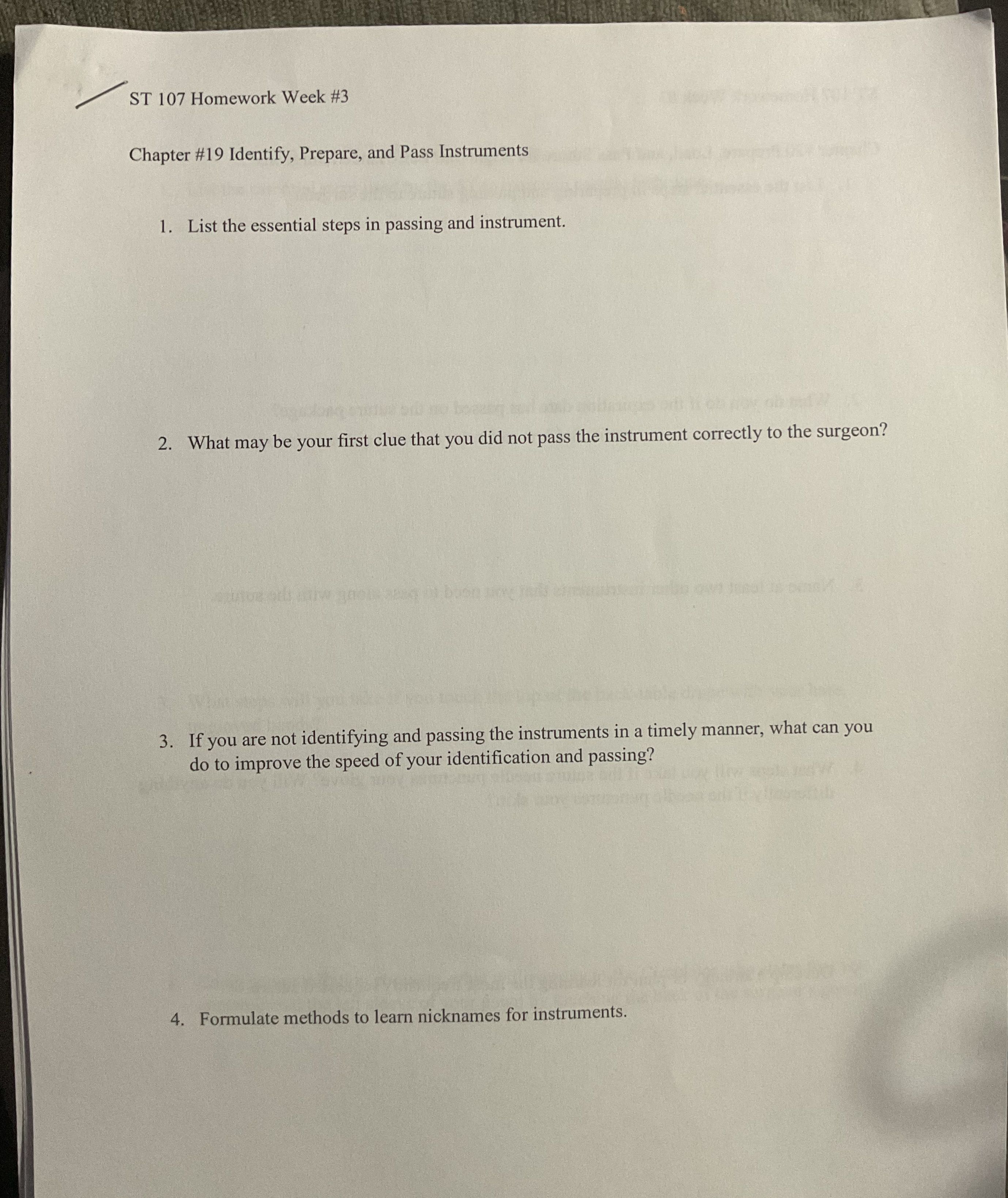 ST 107 Homework Week #3 Chapter #19 Identify,