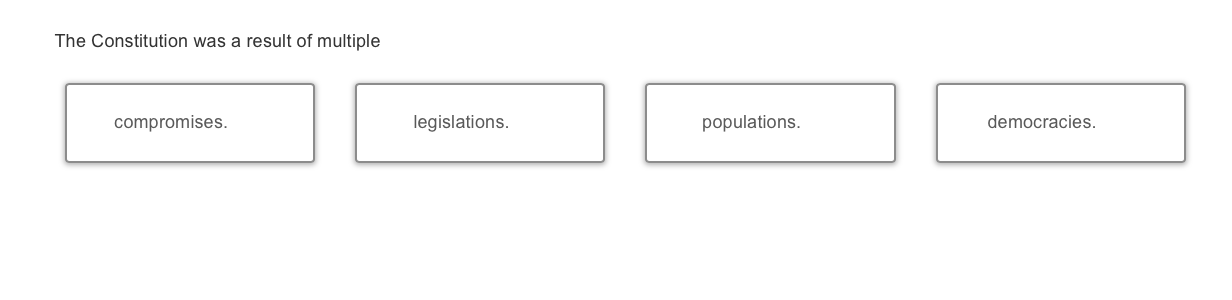 answer The Constitution was a result of multiple