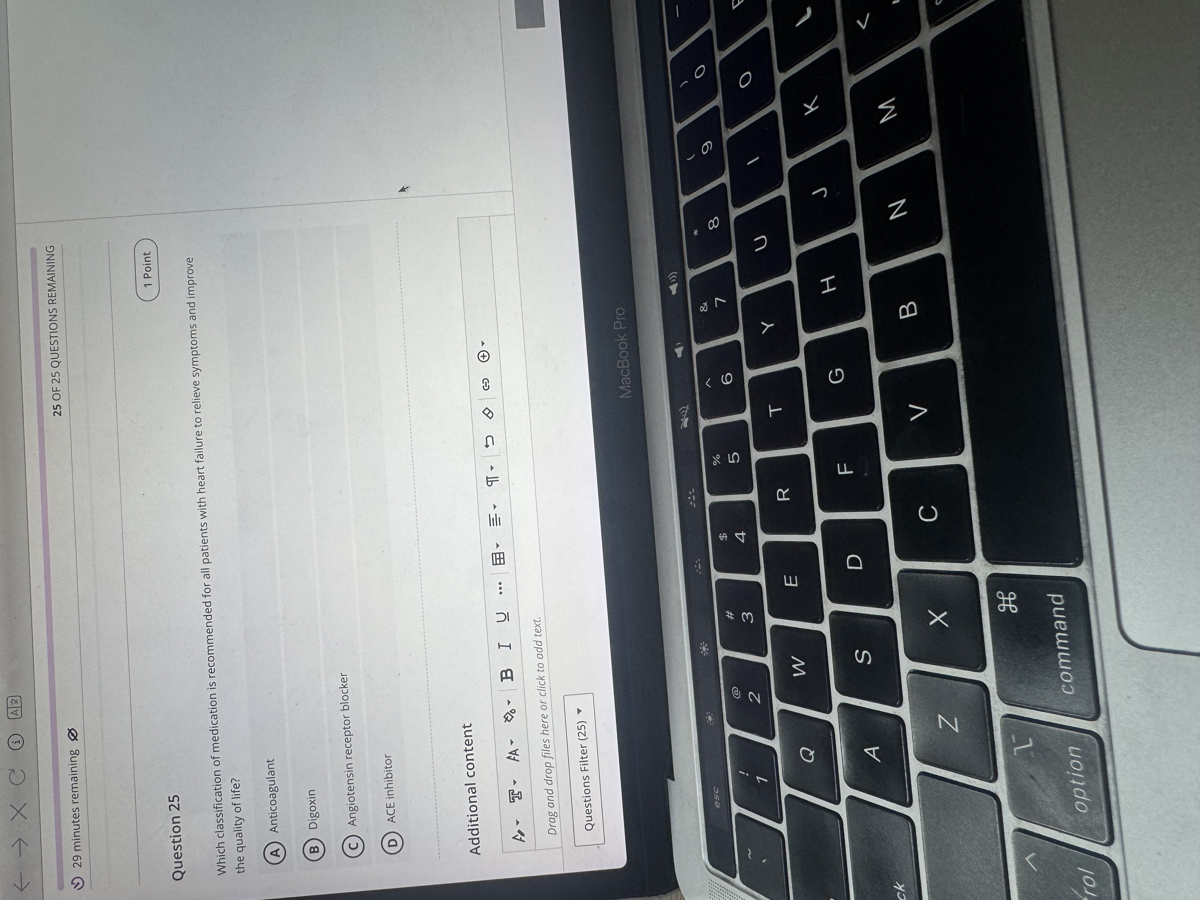 Answer < - X C H AR 29 minutes remaining @ 25 OF