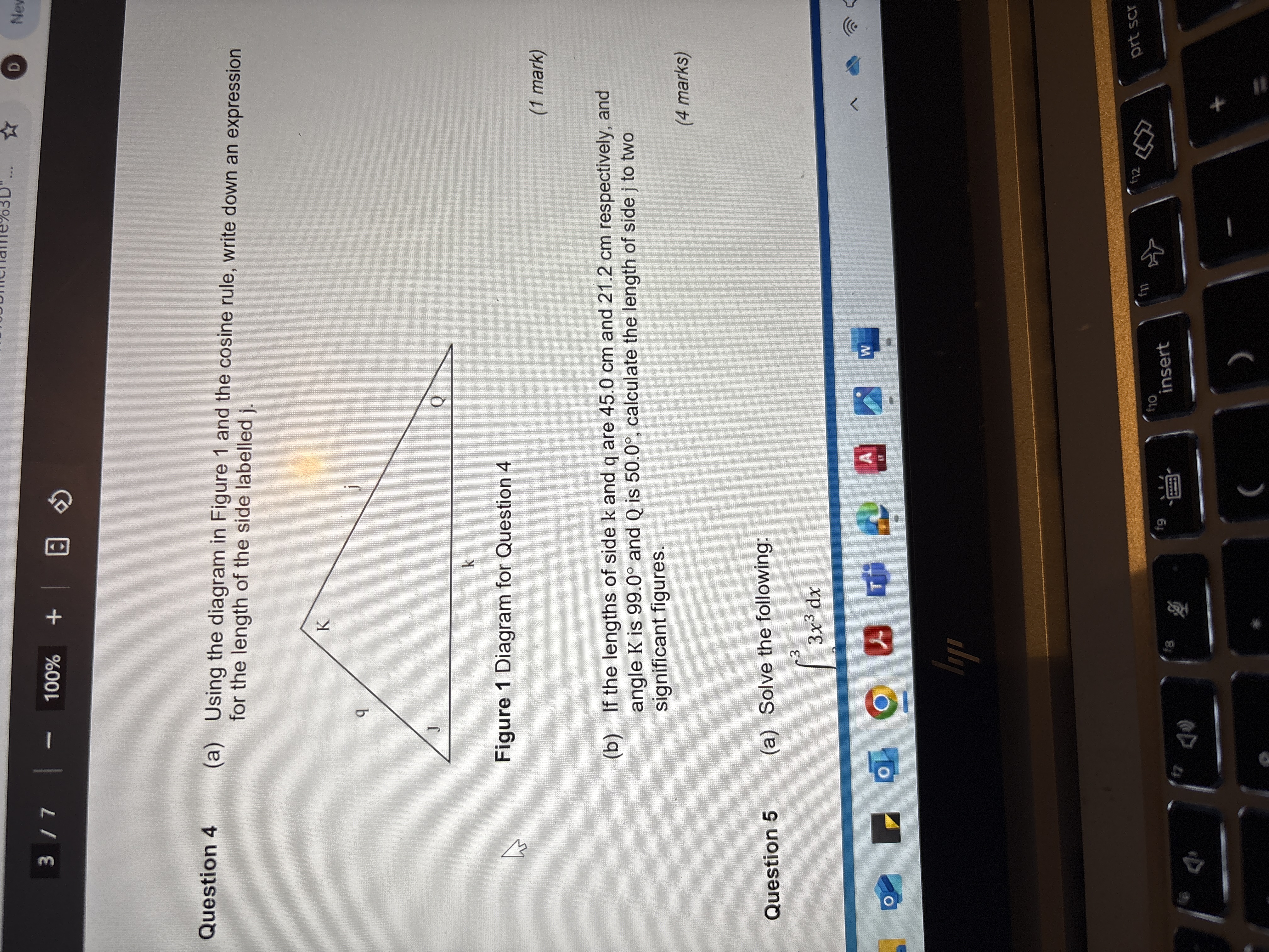 Ney 3 100% + Question 4 (a) Using the diagram in