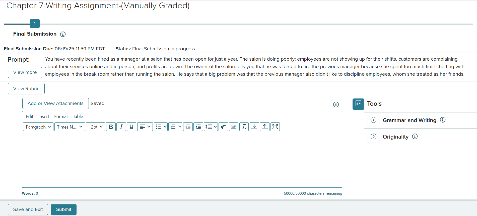 help me write Chapter 7 Writing