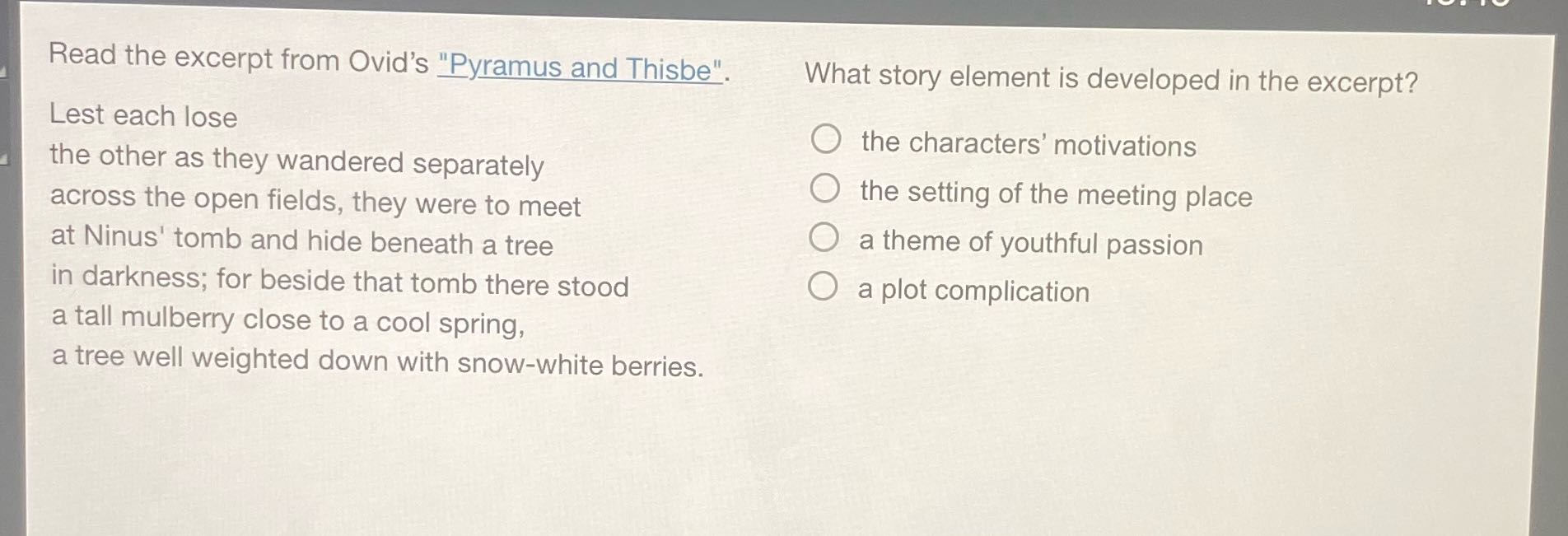 Read the excerpt from Ovid's \