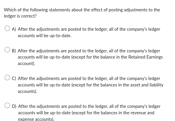 . Which of the following statements about the