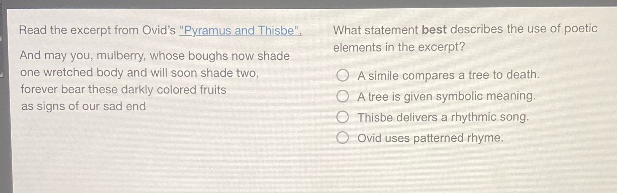 Read the excerpt from Ovid's 