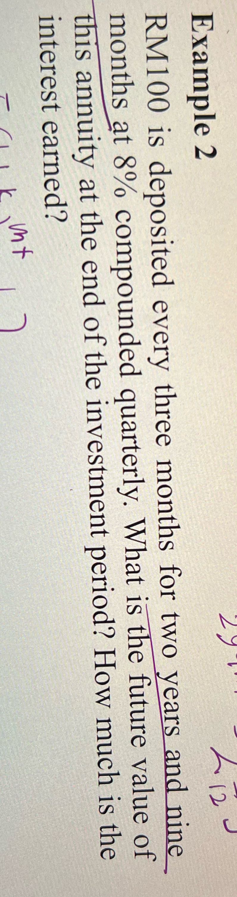 Example 2 - 12 " RM100 is deposited every three