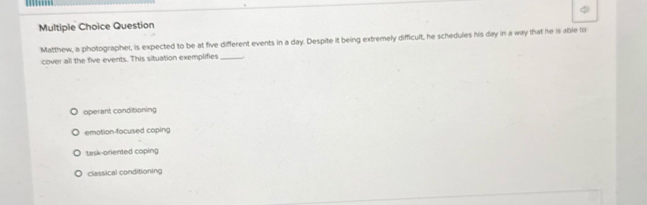 Multiple Choice Question Matthew, a photographer,