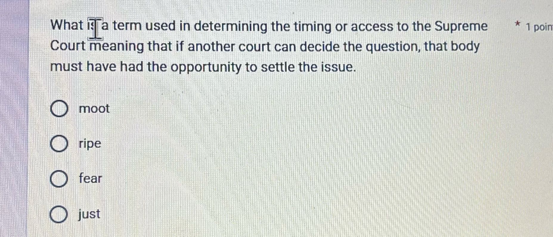 What is a term used in determining the timing or