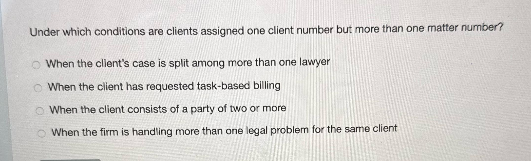 Under which conditions are clients assigned one