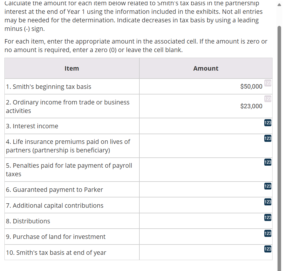 complete it Calculate the amount for each item