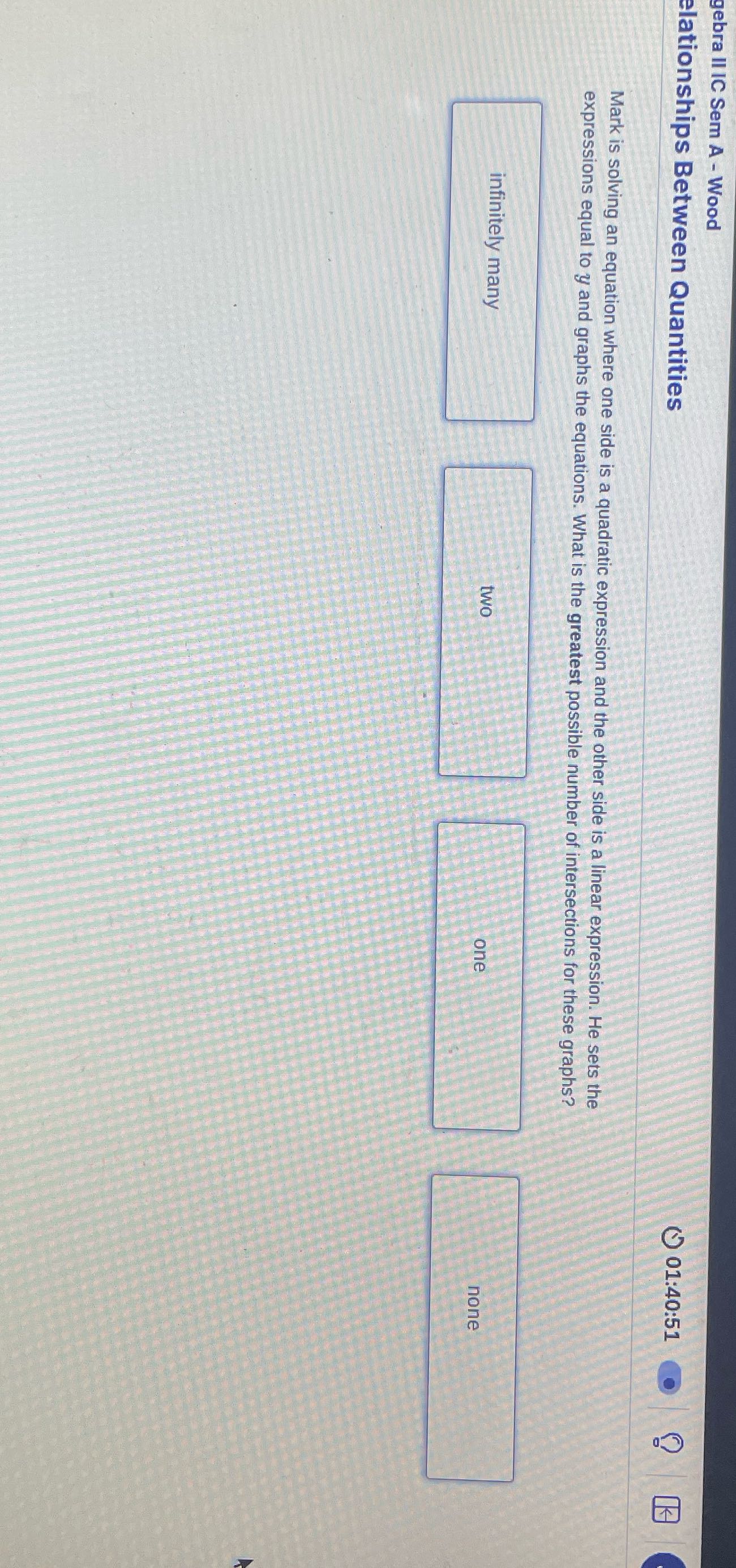 gebra Il IC Sem A - Wood lationships Between