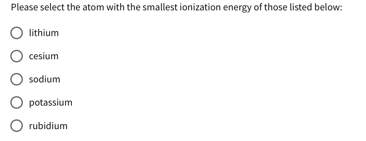 Solve this Please select the atom with the
