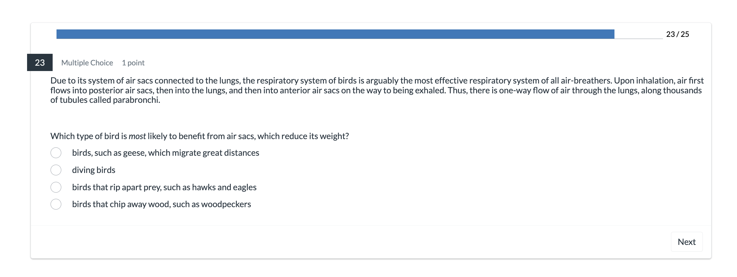 answer hes 8/25 Multiple Choice 1 point Due to