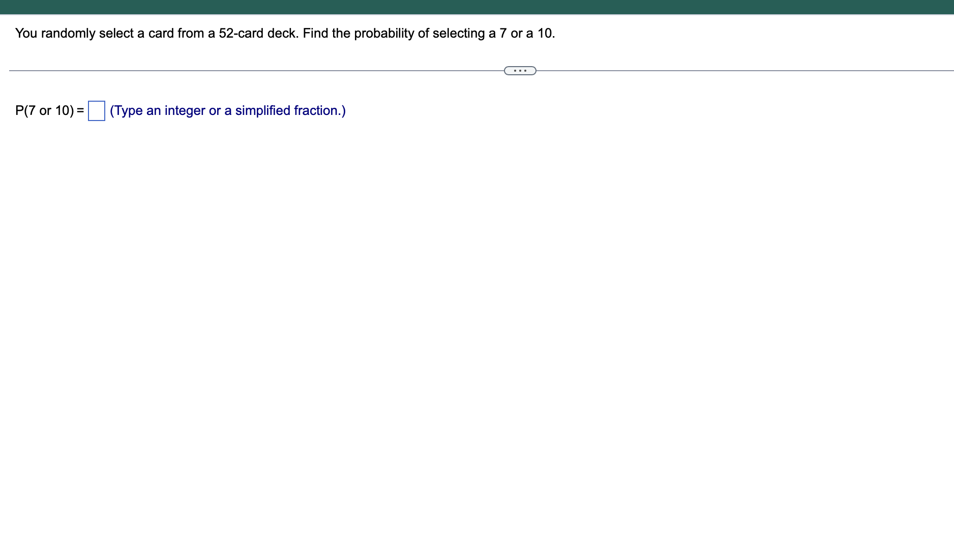 the answer You randomly select a card from a