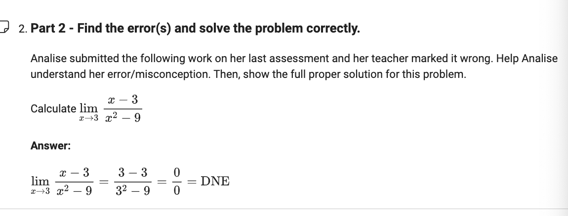 Solve this math problem 2. Part 2 - Find the