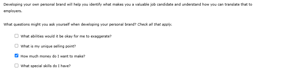 solve Developing your own personal brand will