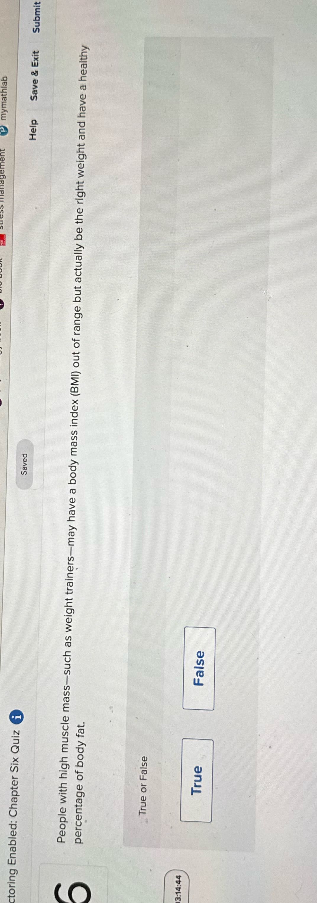 mymathlab ctoring Enabled: Chapter Six Quiz i