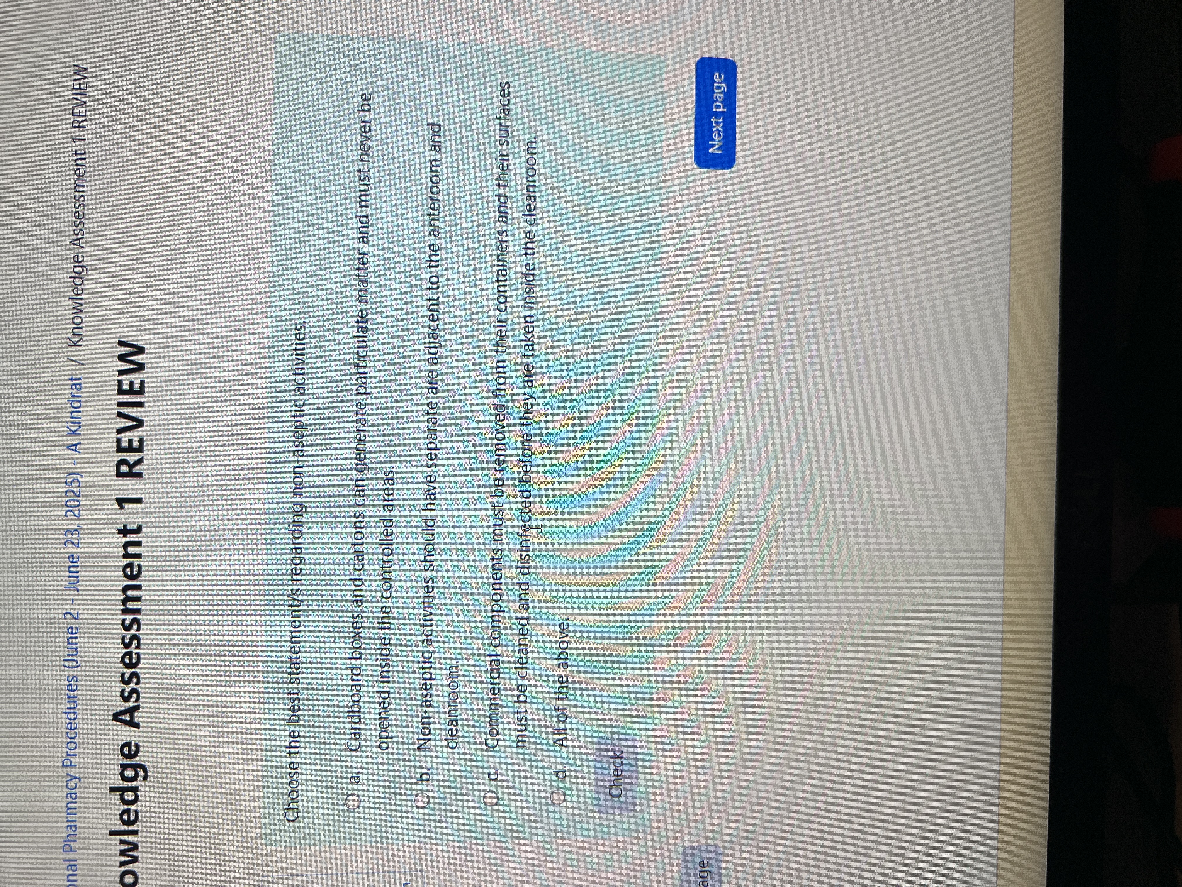 Answer nal Pharmacy Procedures (June 2 - June 23,