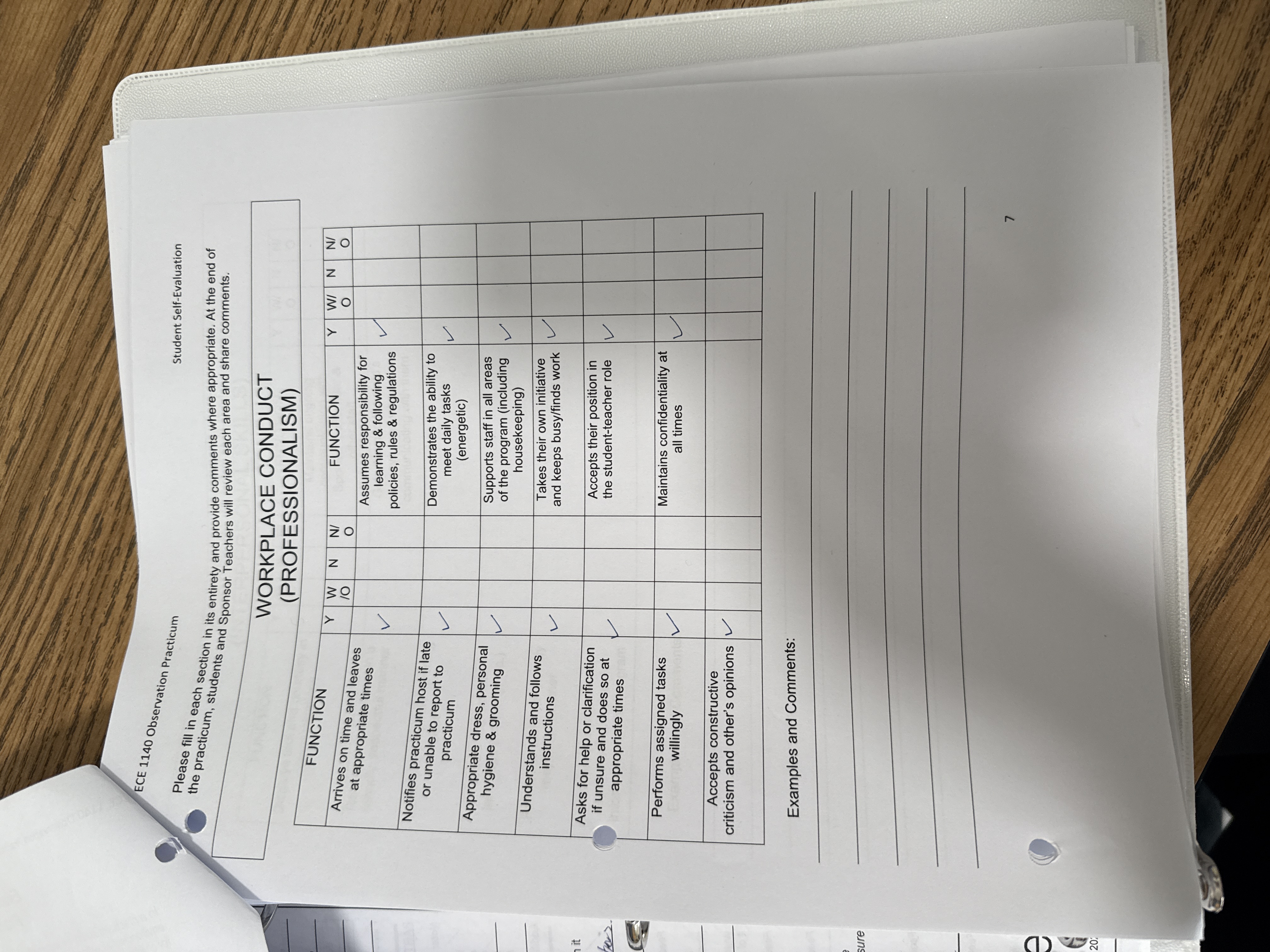 ECE 1140 Observation Practicum Student