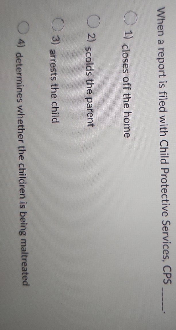 When a report is filed with Child Protective