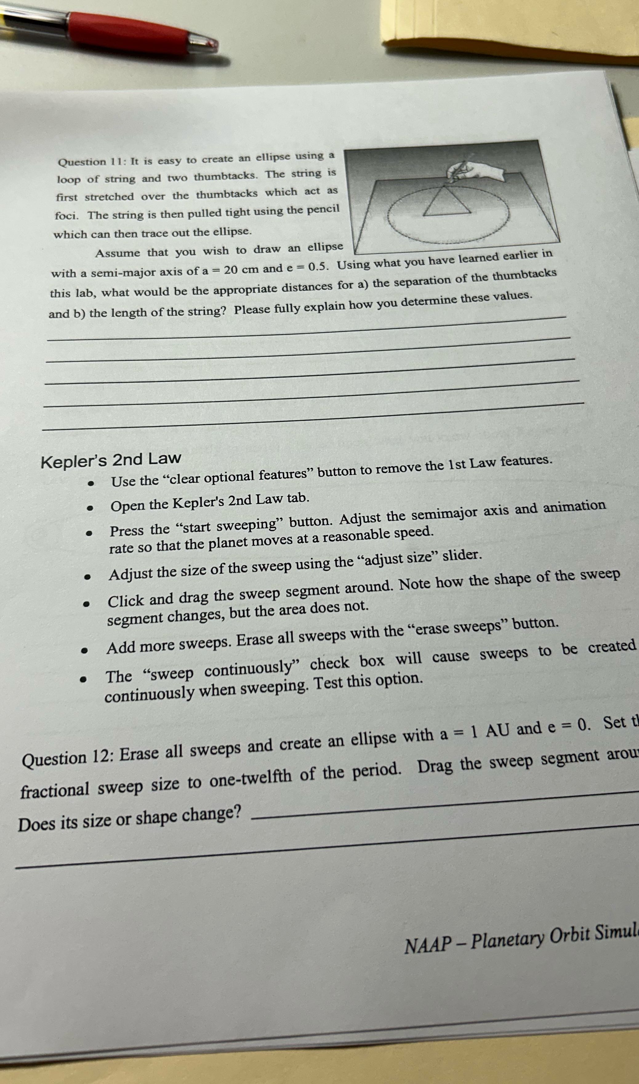 Question 11: It is easy to create an ellipse