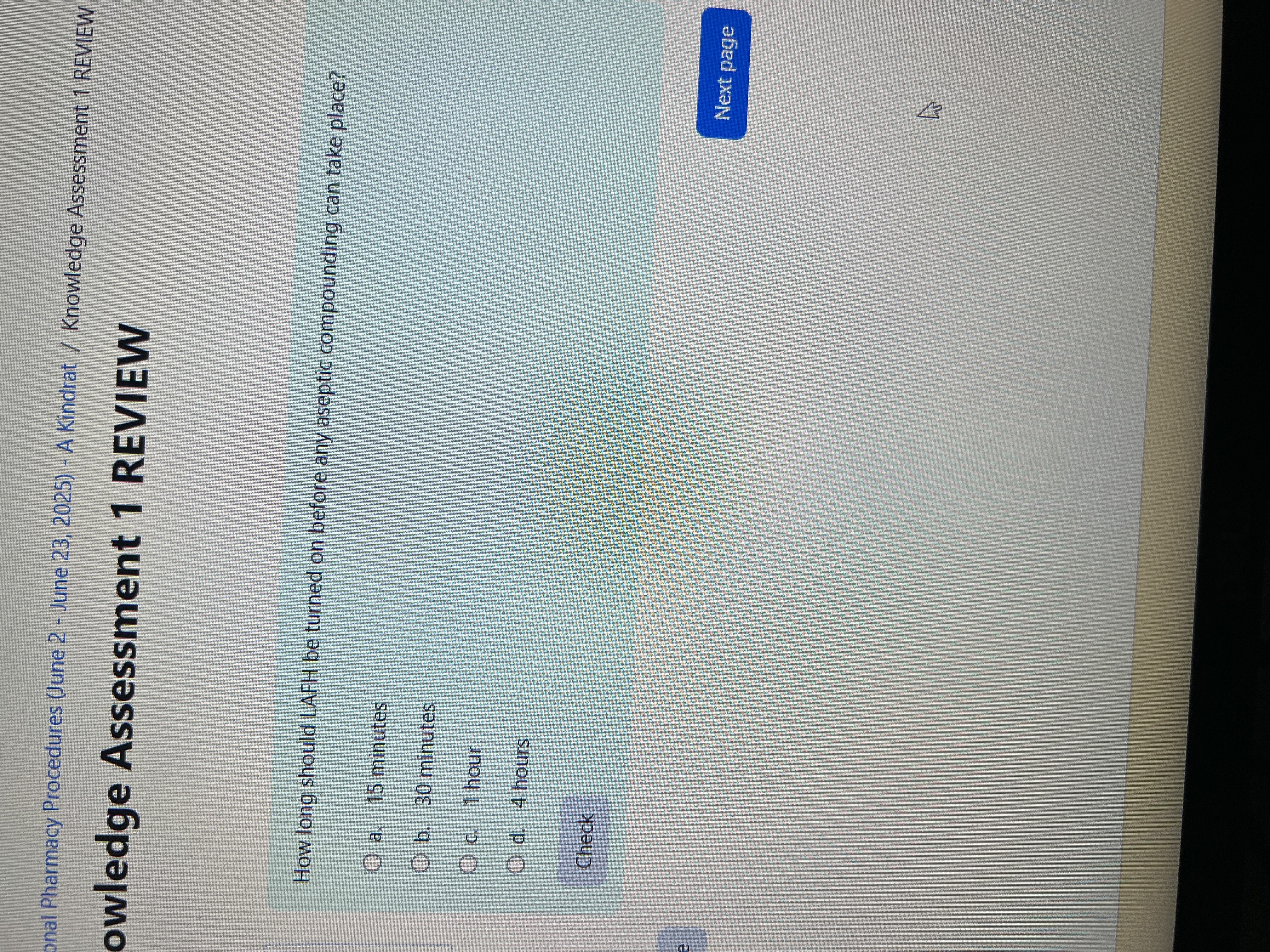 Answer onal Pharmacy Procedures (June 2 - June