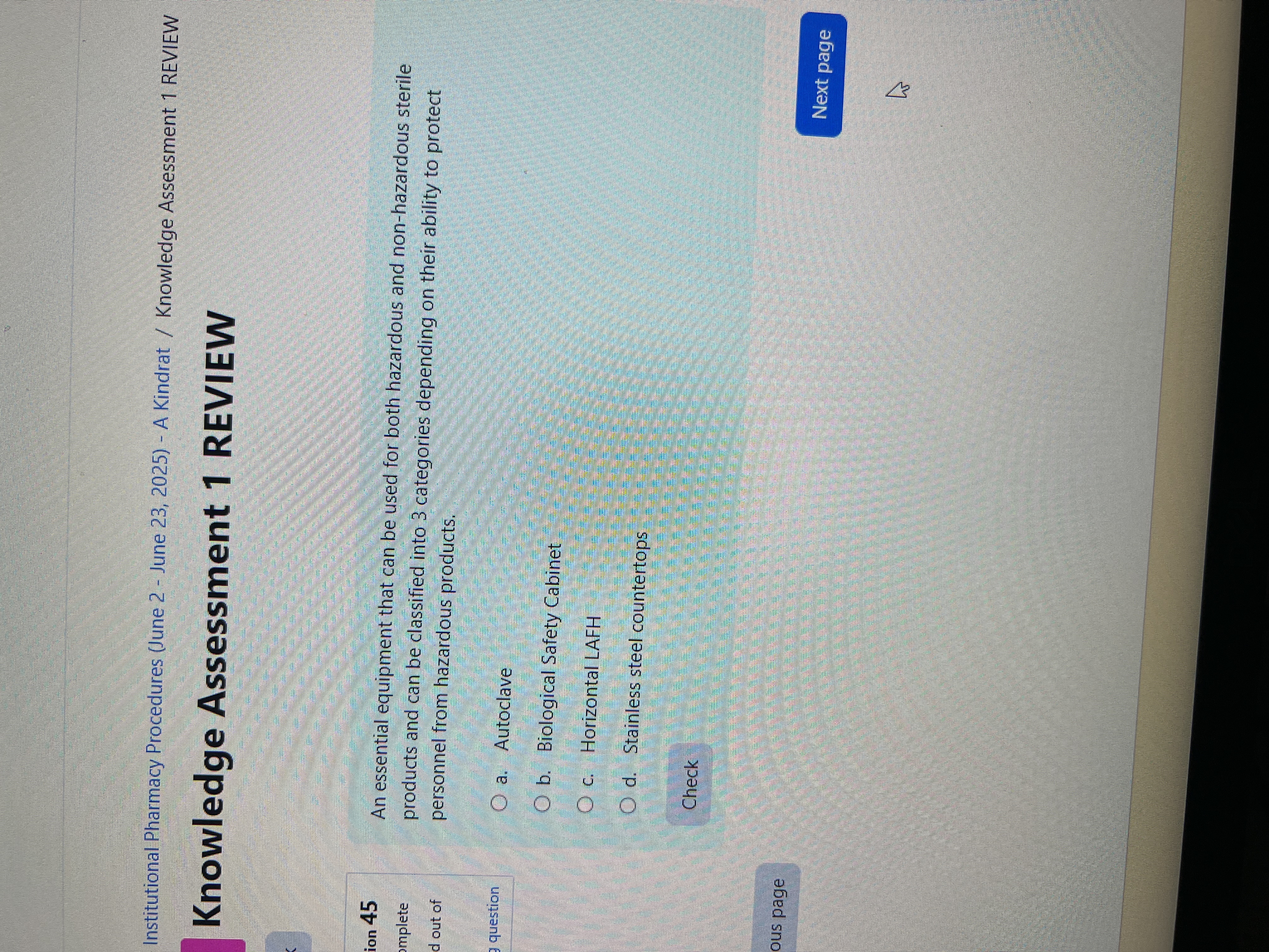 Answer Institutional Pharmacy Procedures (June 2