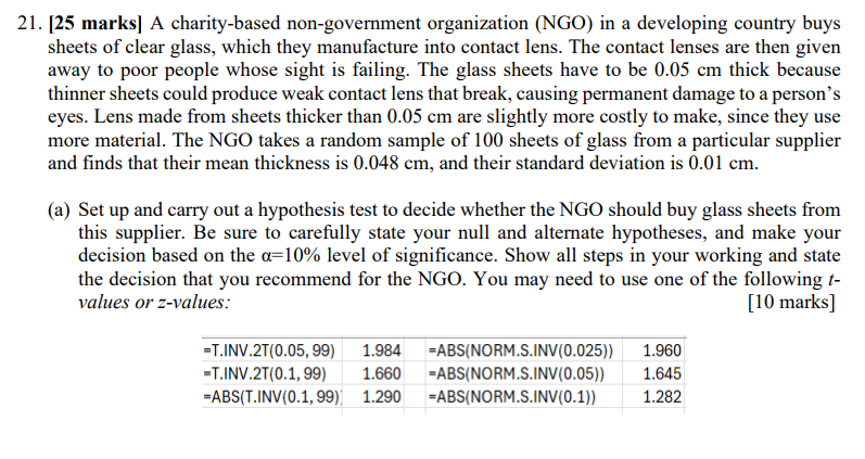 answer the question 21. [25 marks] A