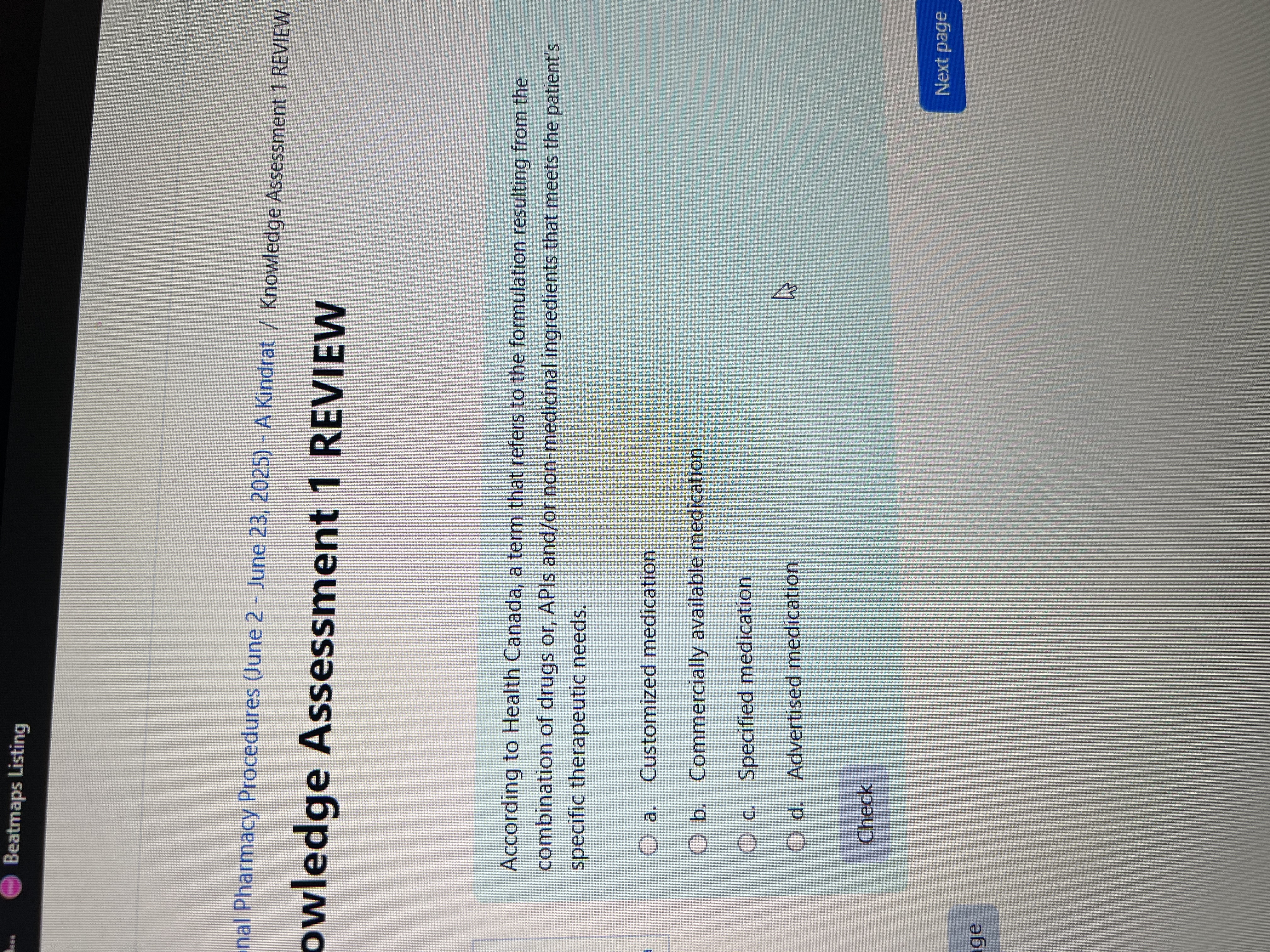 Answer Beatmaps Listing nal Pharmacy Procedures