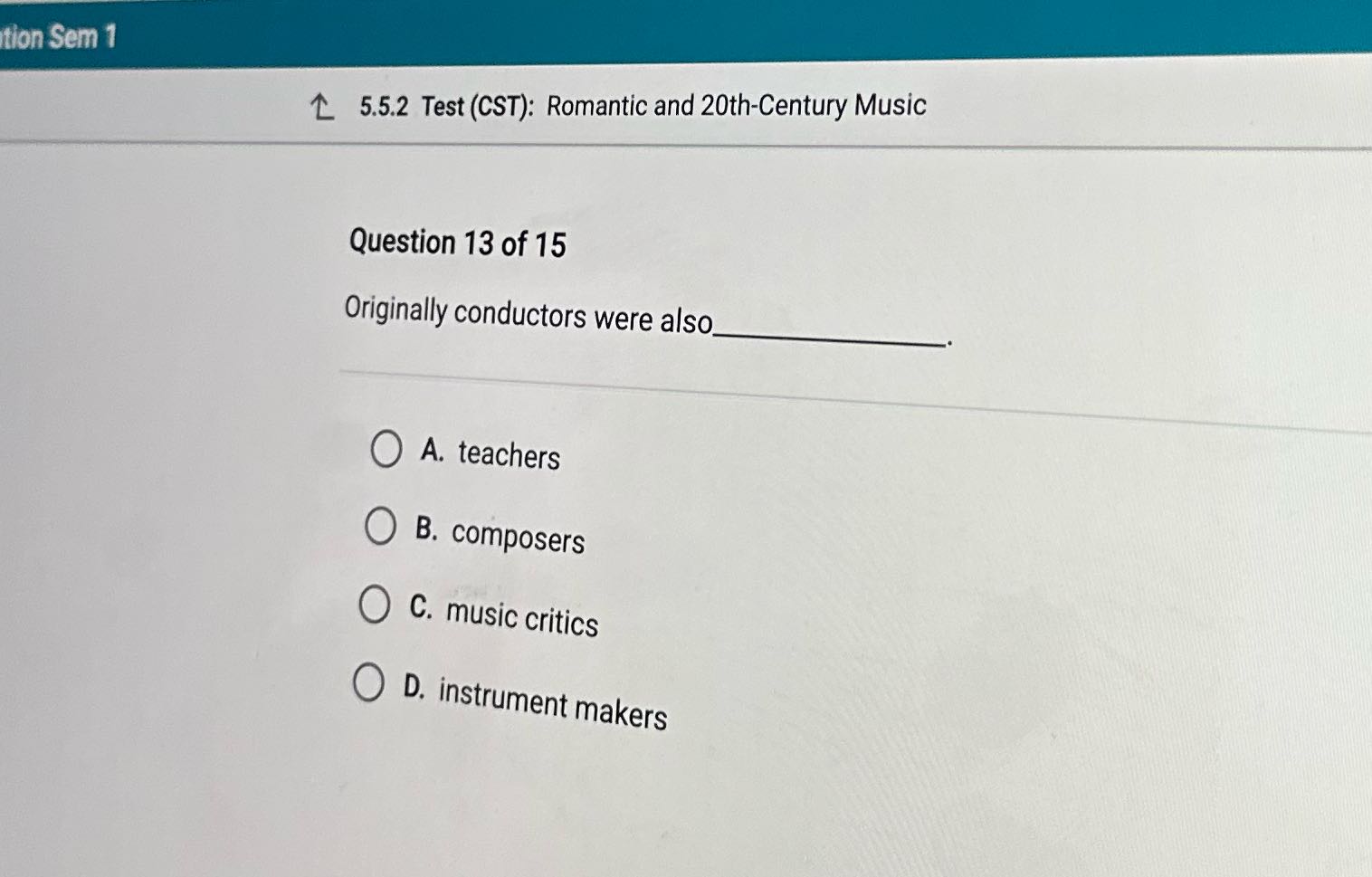 *. 5.5.2 Test (CST): Romantic and 20th-Century