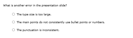solve What is another error in the presentation