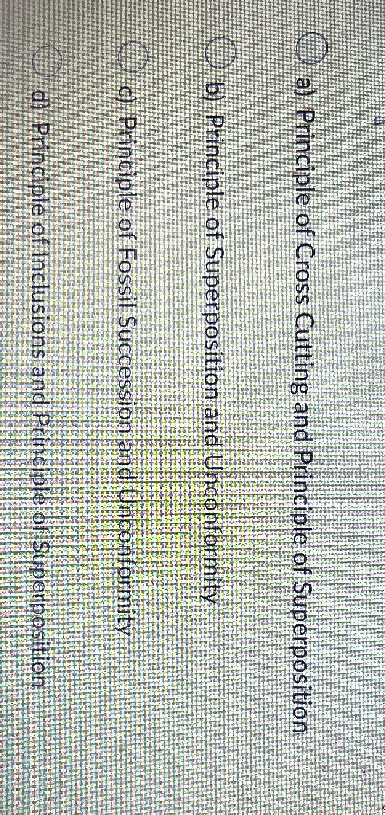 Select two different principals used in the image C a) Principle of