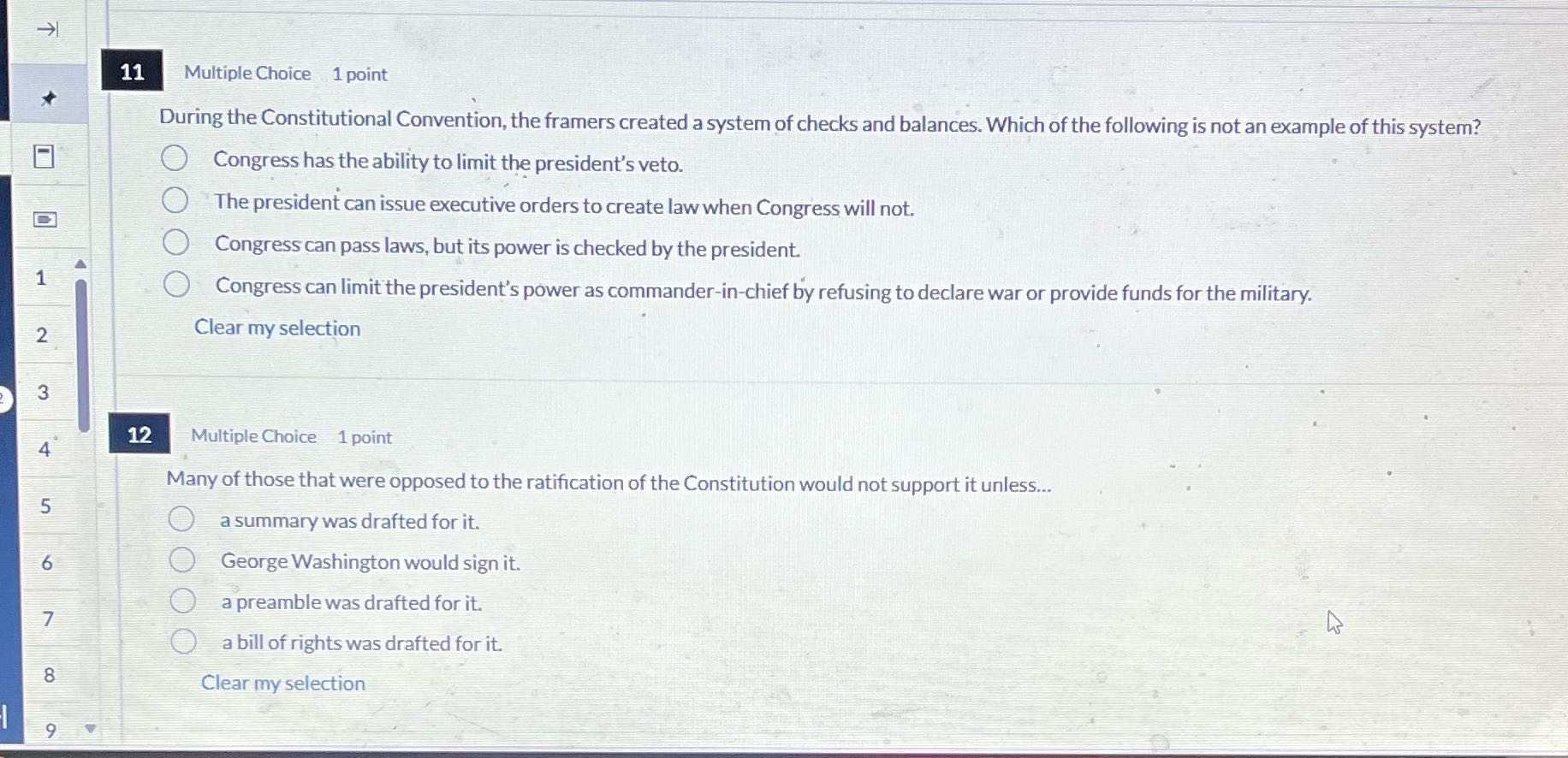 4 @) | oo > a Multiple Choice 1 point During the