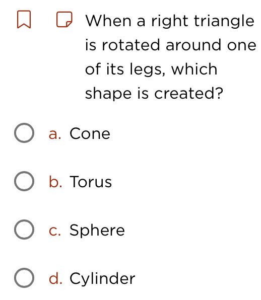 W Q When a right triangle is rotated around one