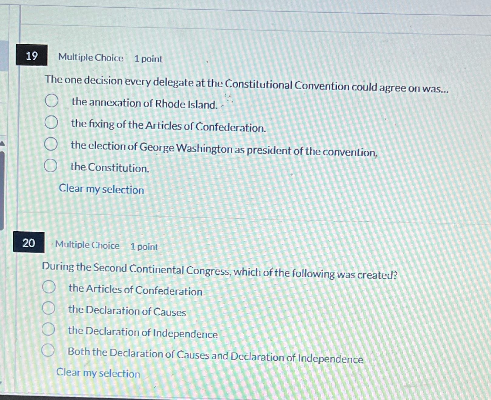 19 Multiple Choice 1 point The one decision every