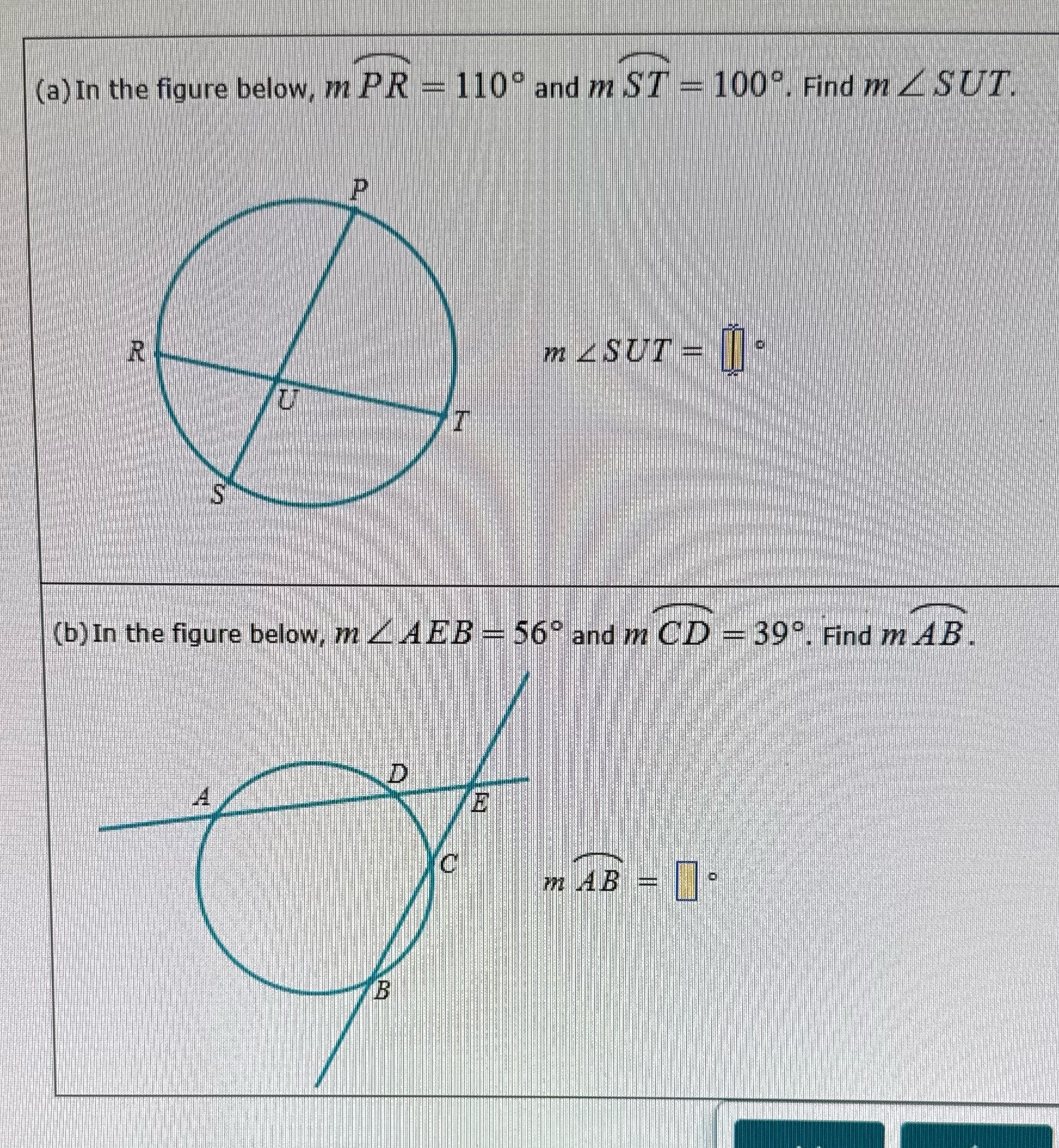 Than you (a) In the figure below, m PR = 110 and