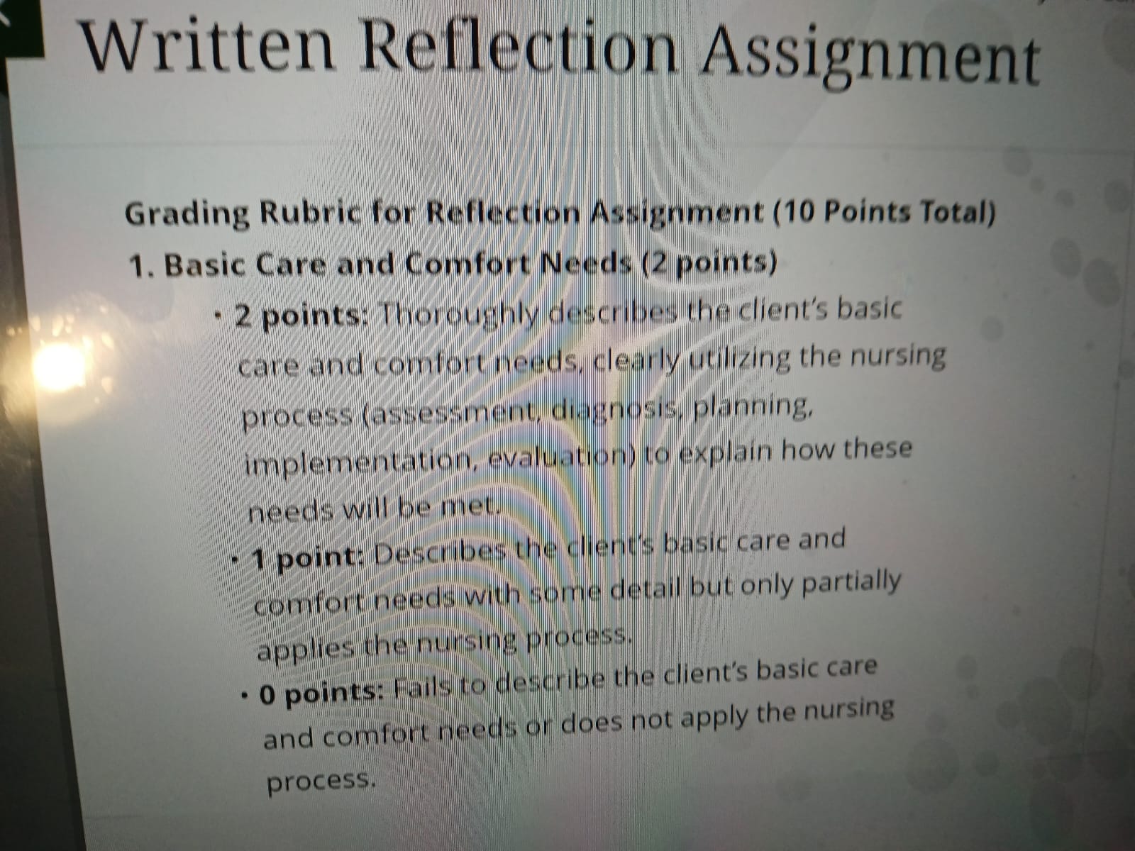 please do the assignment Written Reflection
