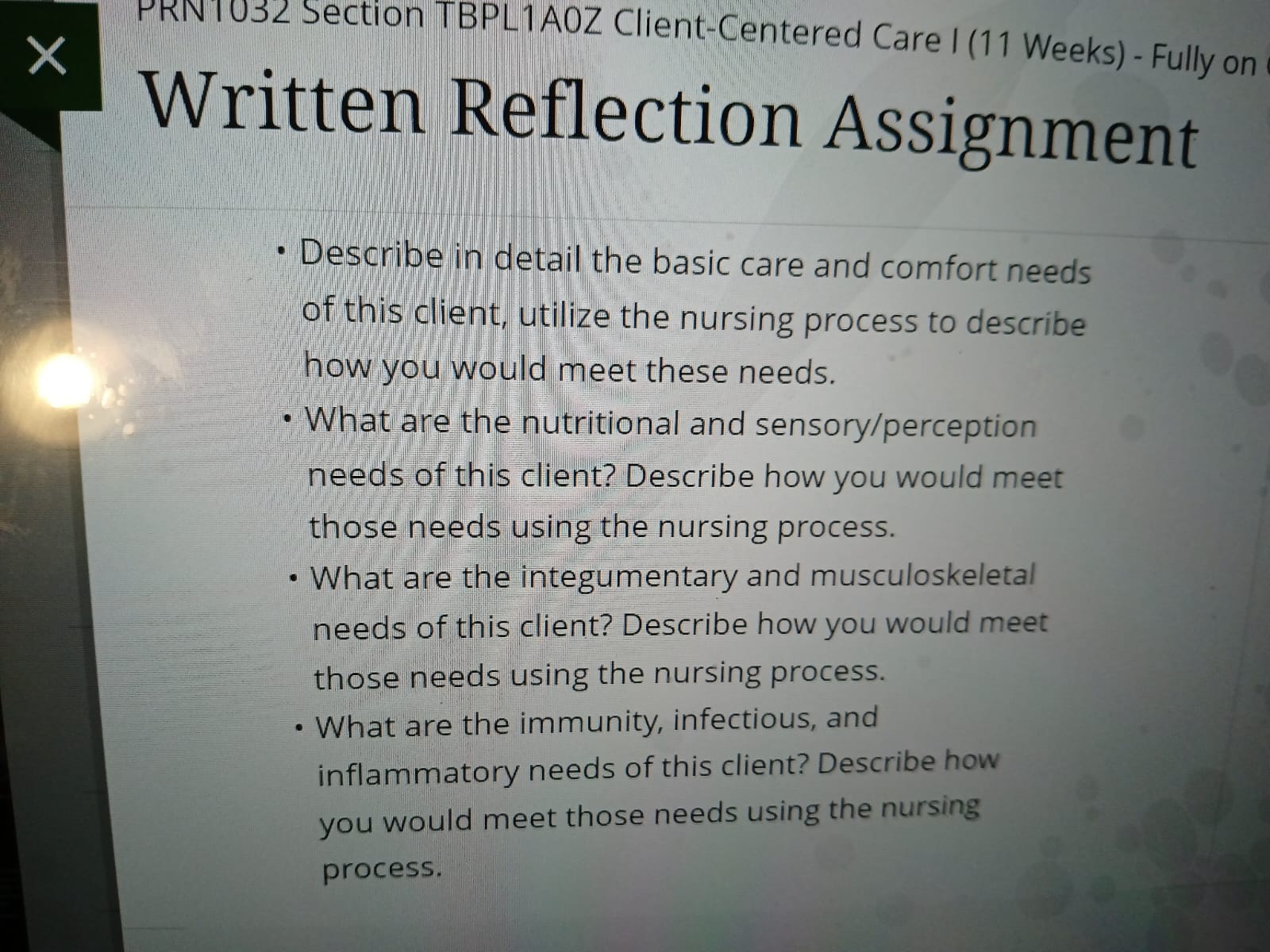 please do the assignment Written Reflection