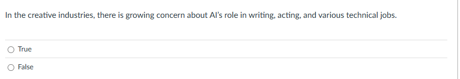 answer In the creative industries, there is