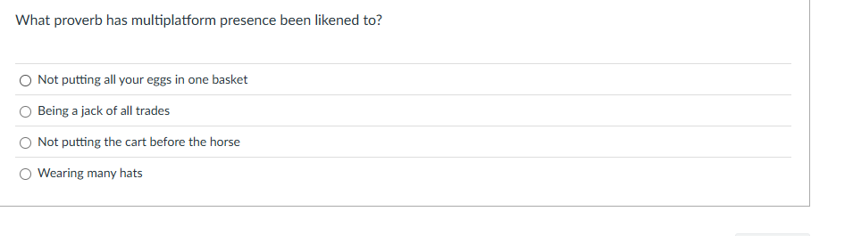 answer What proverb has multiplatform presence