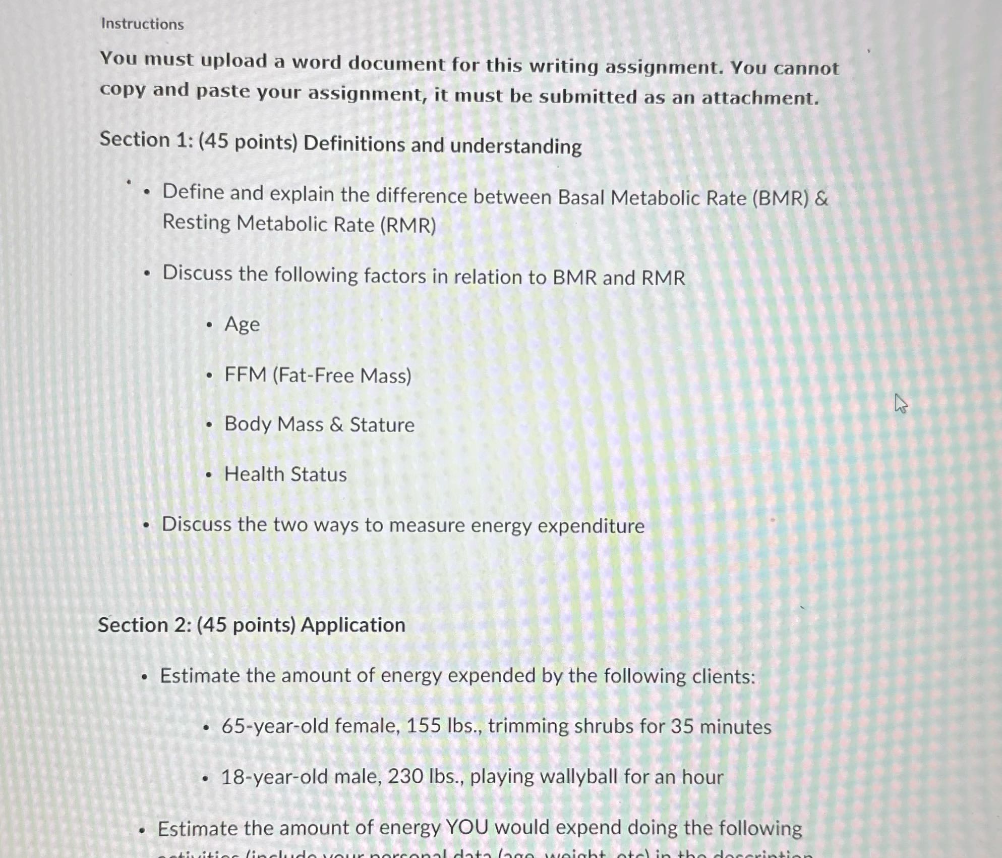 Instructions You must upload a word document for