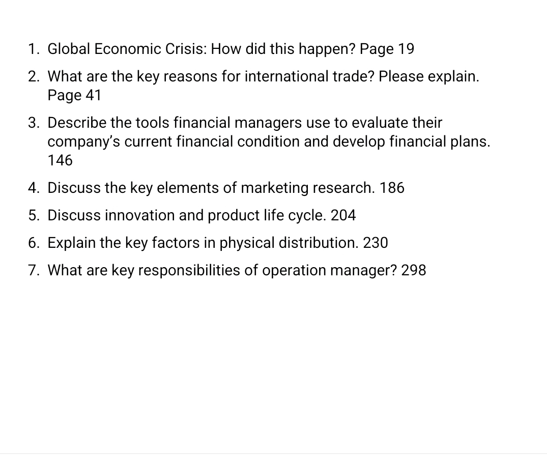 Please example . Global Economic Crisis: How did