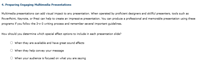 solve 4. Preparing Engaging Multimedia