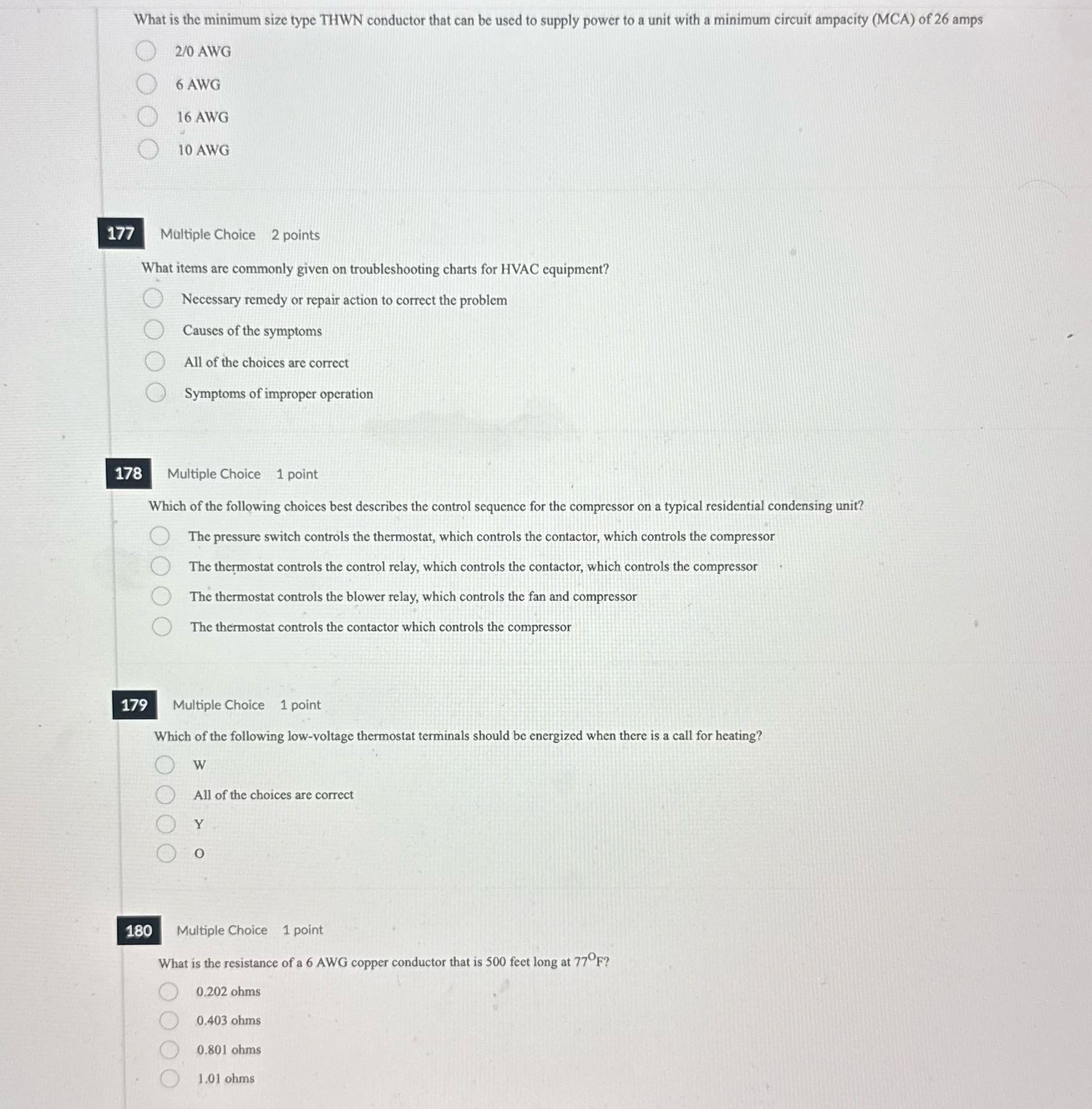 What is the minimum size type THWN conductor that