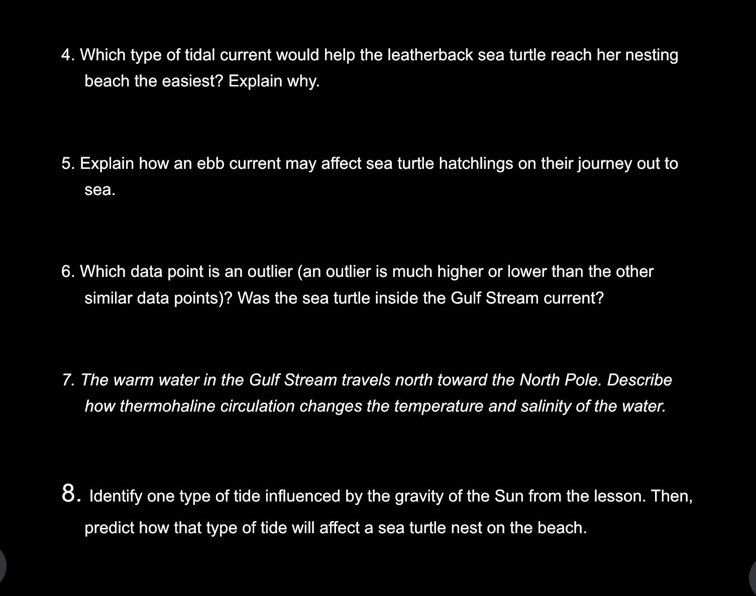 Answer 4,5,6, . Which type of tidal current would