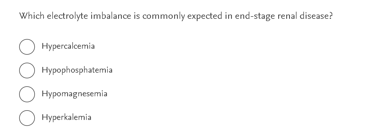 answer this Which electrolyte imbalance is