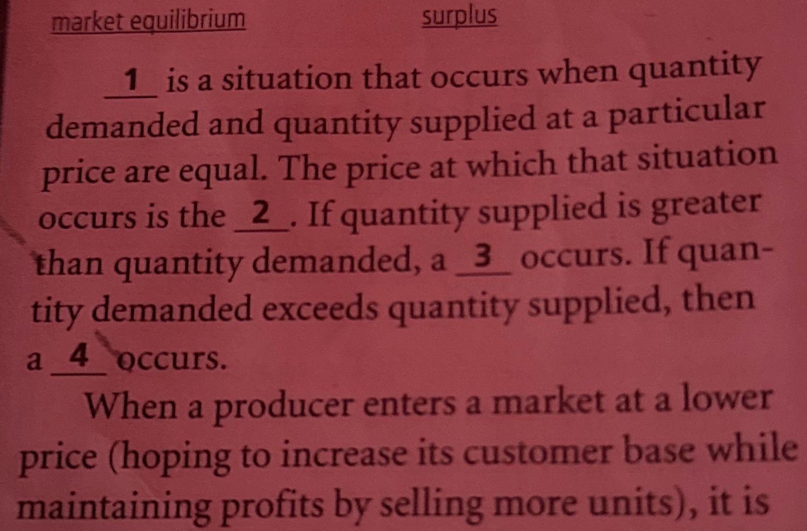 market equilibrium surplus 1 is a situation that