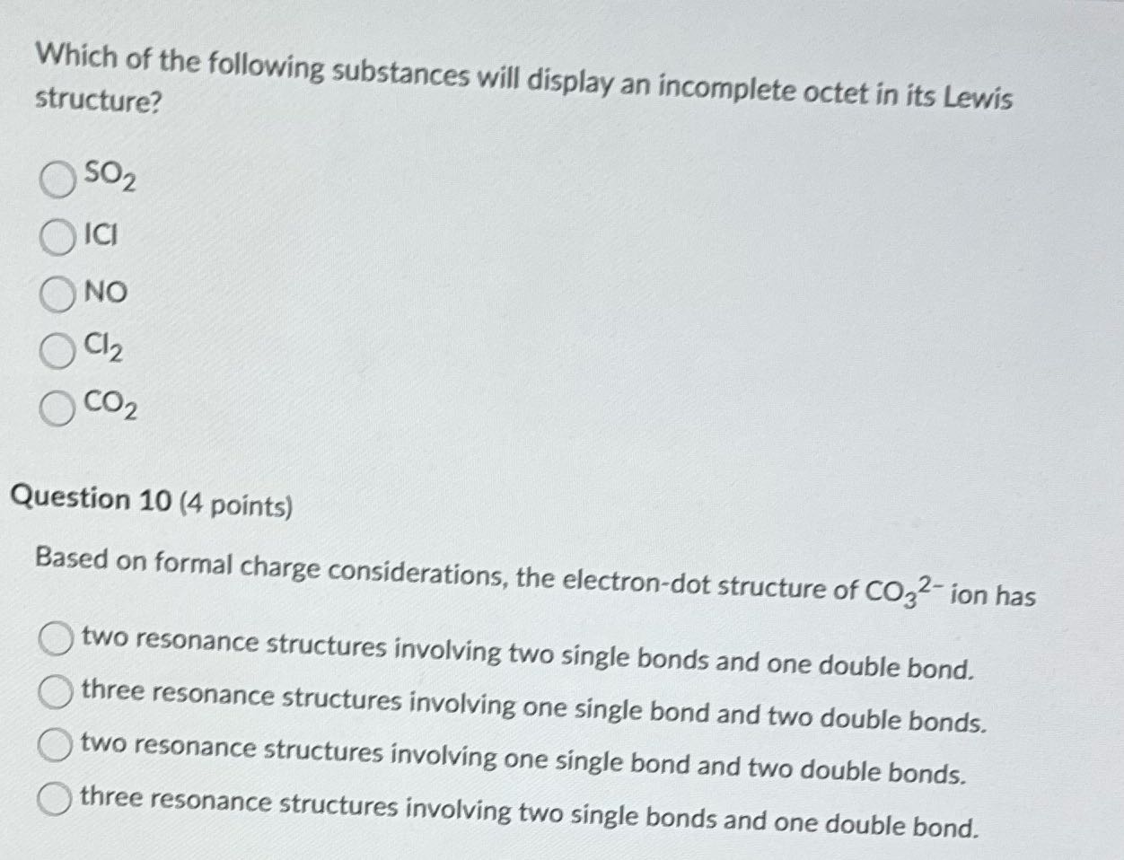 Which of the following substances will display an
