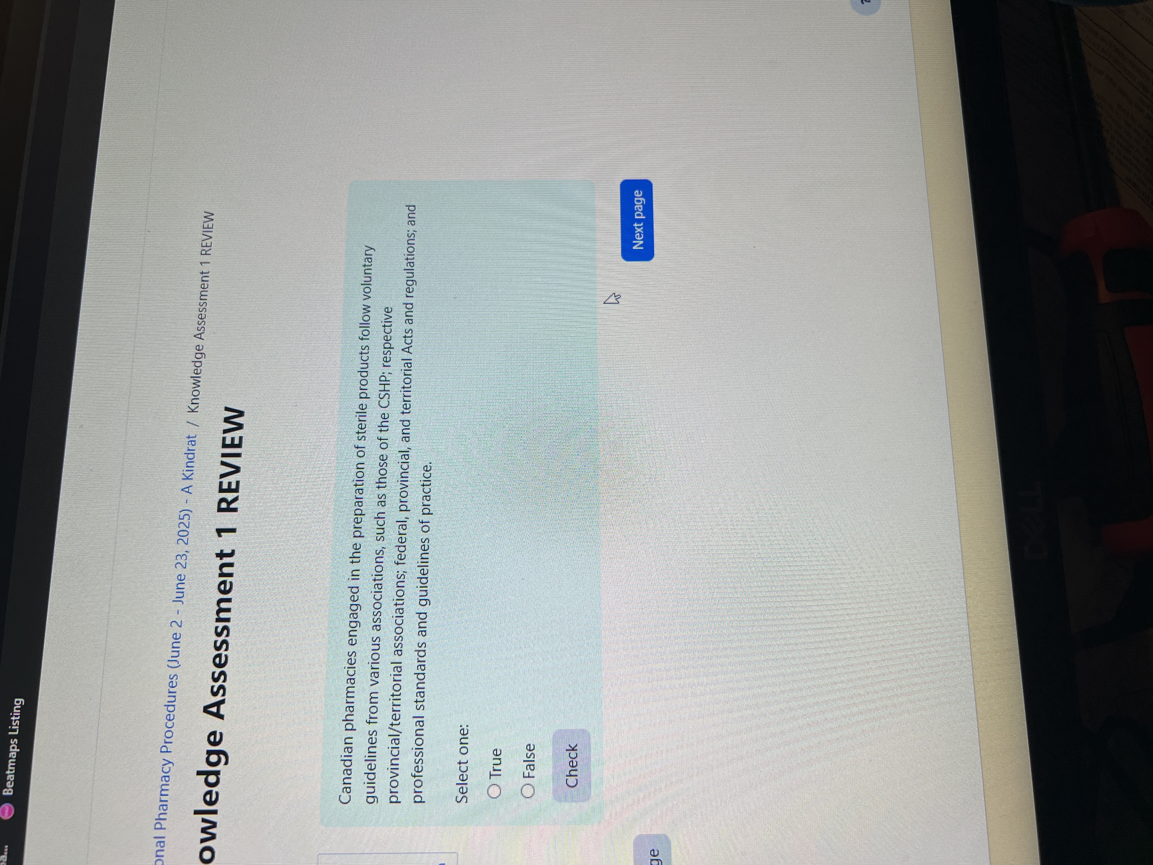 Answer Beatmaps Listing onal Pharmacy Procedures